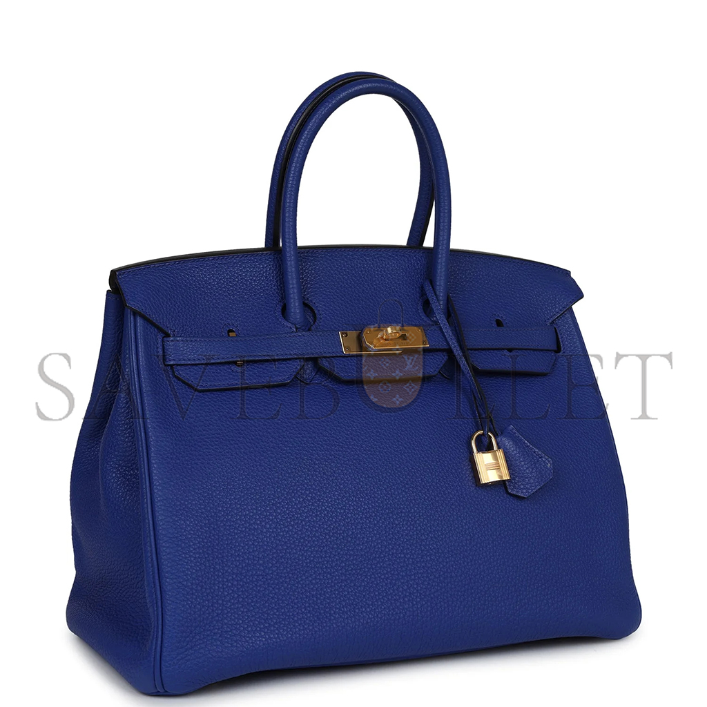 HERMÈS BIRKIN 35 BLEU ELECTRIC TOGO GOLD HARDWARE (35*28*6cm)